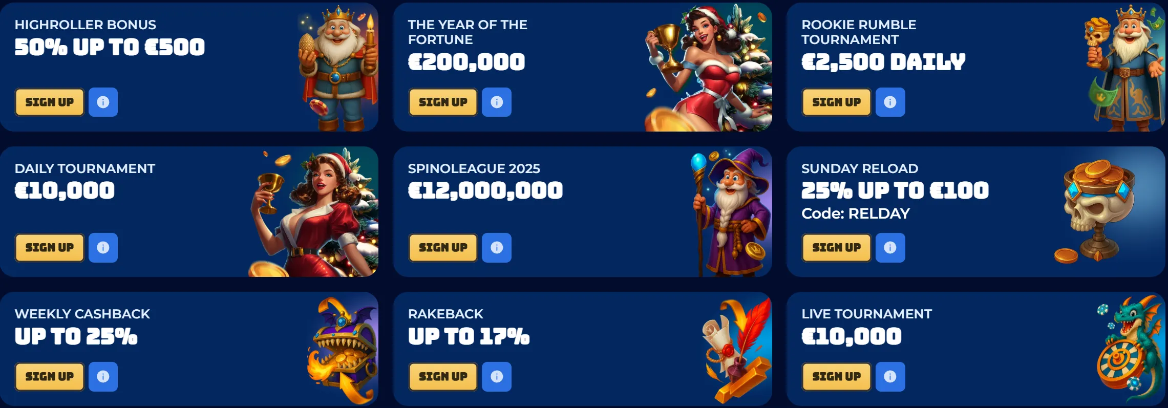 RoyalSpinia Casino promoties en toernooien